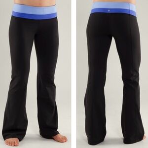 lululemon athletica Black Leggings with Blue Waistband